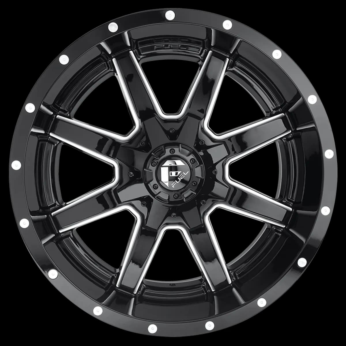 Aluminum Wheels 22X12 Maverick D610 6 On 135/6 On 139.7 Gloss Black Milled 106.1 Bore -45 Offset Fuel Off Road Wheels