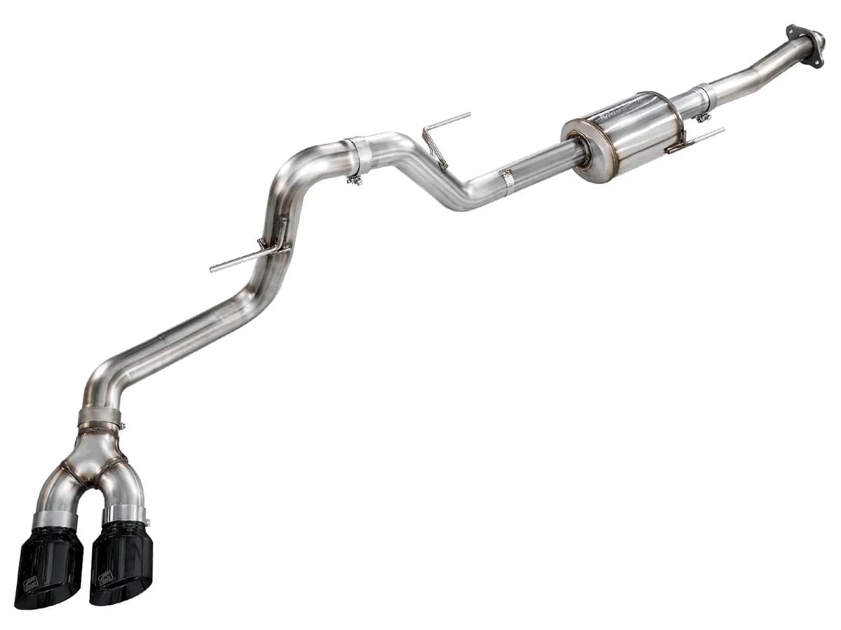 AWE 0FG Dual Side Exit Exhaust for Ford F-150 Regular Cab - 4.5 Diamond Black Tips - 3015-33145