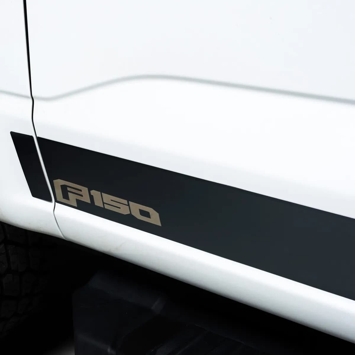 2021-2022 Ford F-150 Super Crew 6.5 ft Standard Box 4.25 tall 12 Pieces Trim Ford Black Platinum Rocker Panels Made in USA