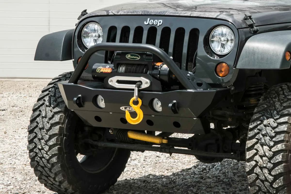 LOD Destroyer Shorty Front Bumper w/ Bull Bar Black Powder Coated - JK