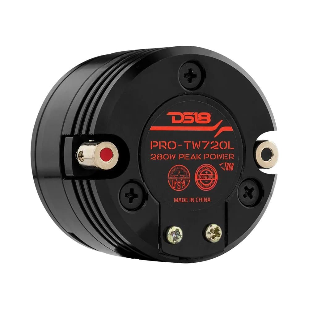 "1.6"" Shallow High Compression Neodymium Super Bullet Tweeter 140 Watts 1"" Polyether Ether Ketone 4-Ohm Vc With RGB LED Lights"