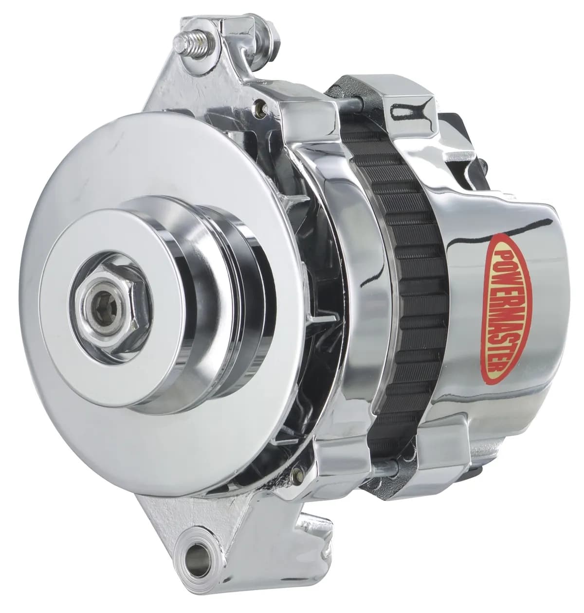 Alternator; CS121; Straight Mount; 100 Amp; 60 Idle; 1 Groove V Type Pulley; Chrome;