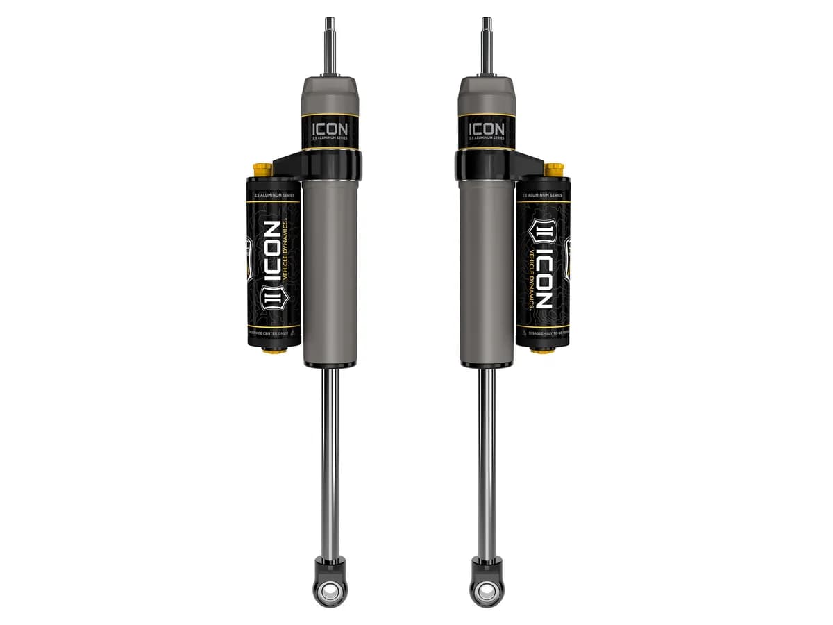 ICON 2005-2025 Ford F-250/F-350 Super Duty 4WD, 7” Lift, Front, V.S. 2.5 Aluminum Series Shock Absorbers, Piggyback Reservoir w/ CDCV, Pair