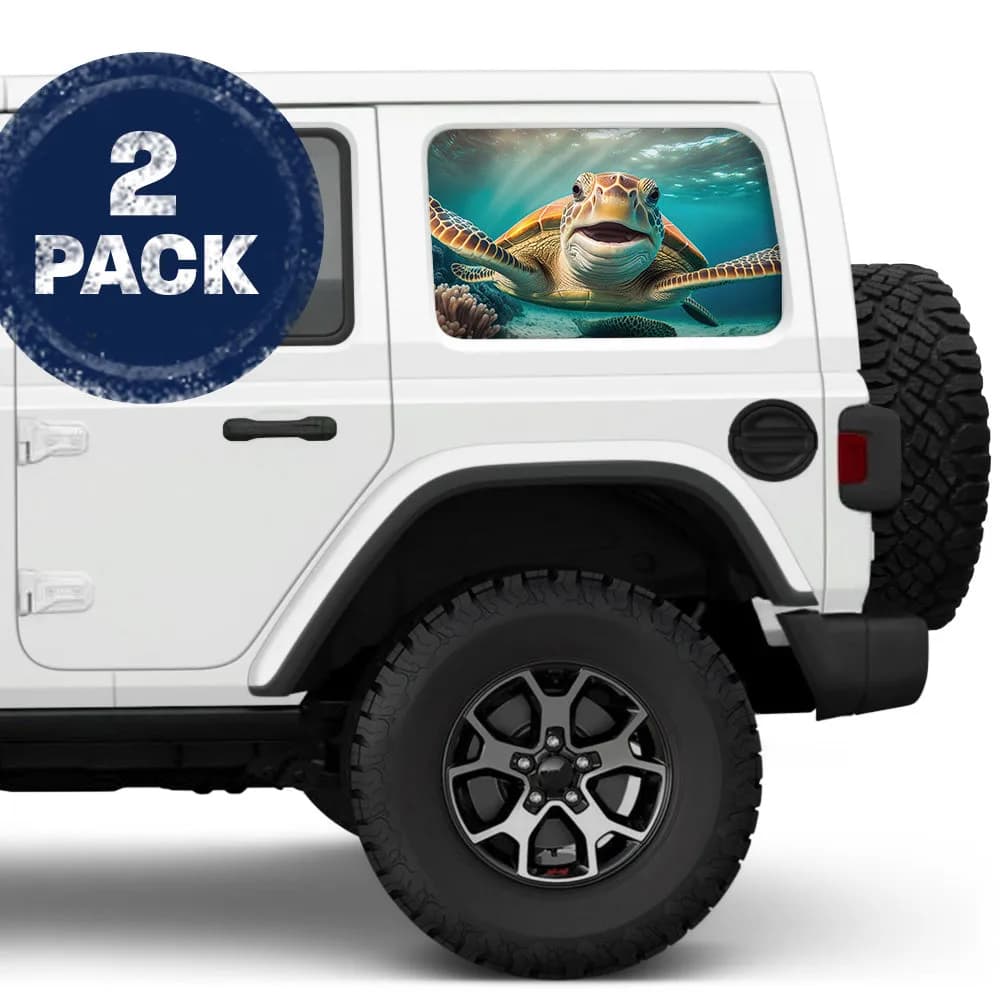 Turtle Smile Side Windows Printed Vinyl Decal