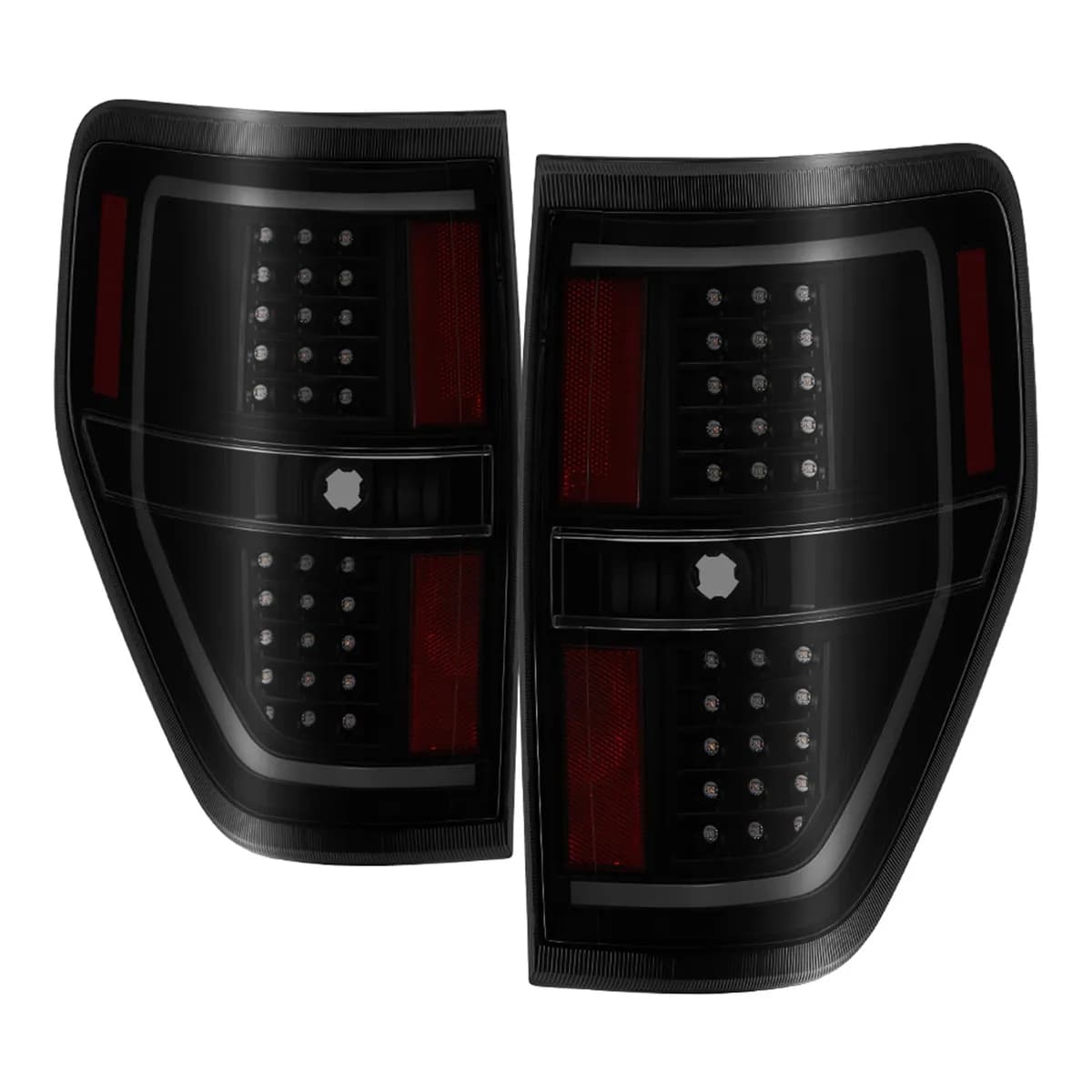 0914 F150light Bar LED Tail Lights Black Smoked
