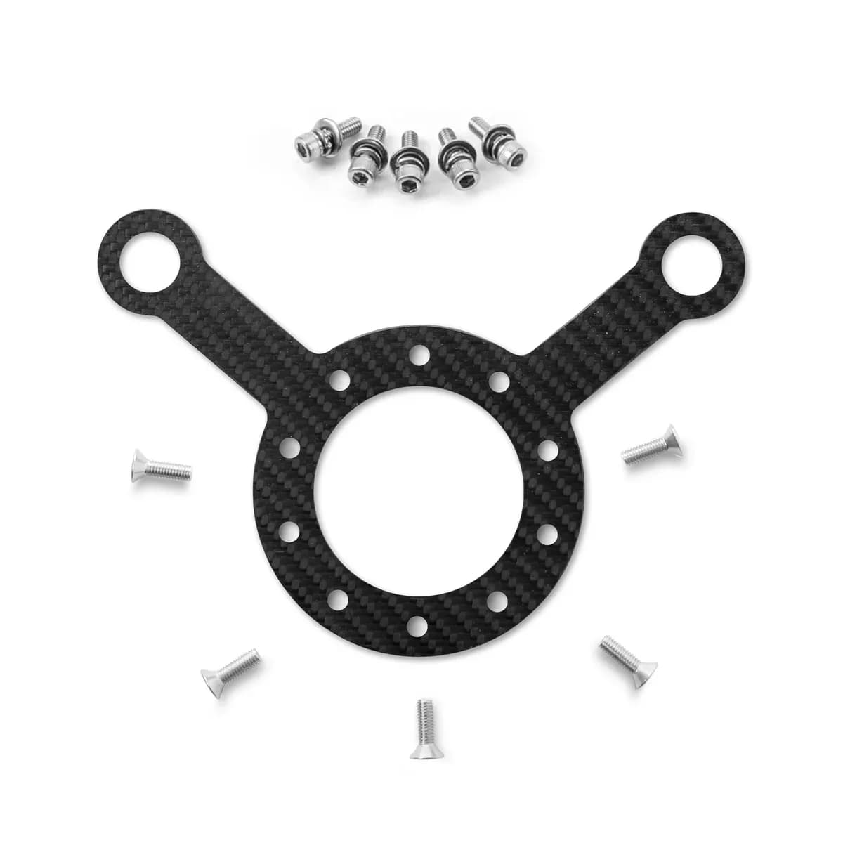 Steering Wheel Switch Plate; 2 Hole; For Use w/3mm Steering Wheel; Low Gloss; Carbon Fiber;