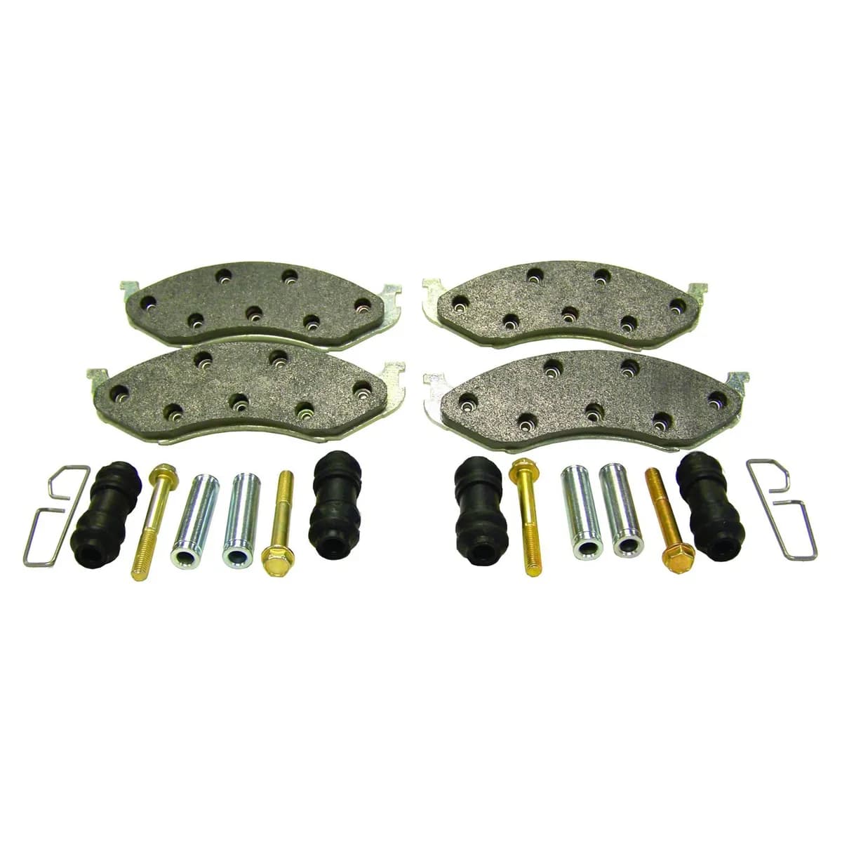 1990-1996 Cherokee XJ Front; Kit Includes: Titanium Pad Set Caliper Bushings Sleeves Clips and Pins 1990-1992 Comanche MJ Front; Kit Includes: Titanium Pad Set Caliper Bushings Sleeves Clips and Pins 1990-1995 Wrangler YJ Front; Kit Includes: Ti