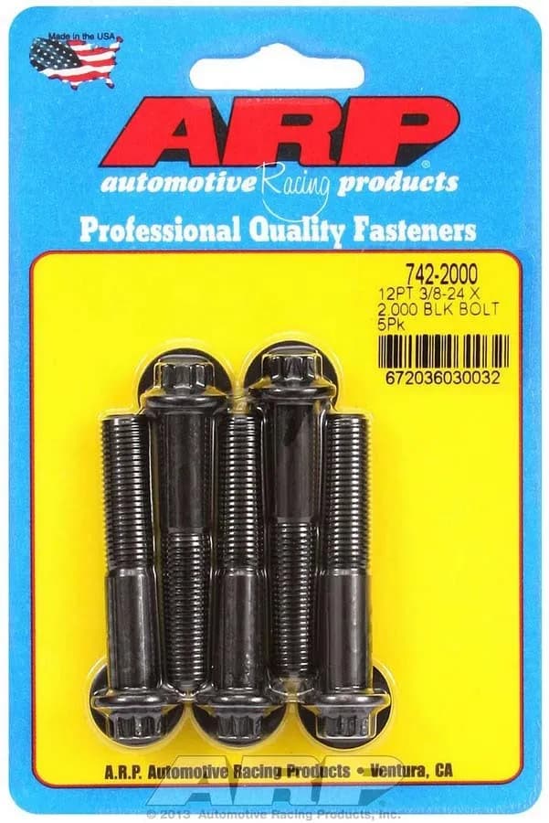3/824 x 2.000 12pt Black Oxide Bolts