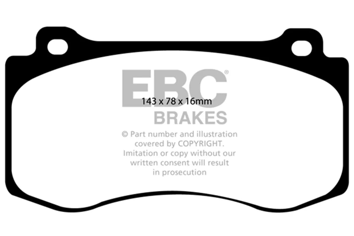 6000 Series Greenstuff Truck/SUV Brakes Disc Pads; FMSI Pad No. D1149; Vented; 360mm Dia.; 53mm Height; 33mm Thick; 72mm Center Hole Dia.; Pad Dimensions: 143 x 78 x 16mm;