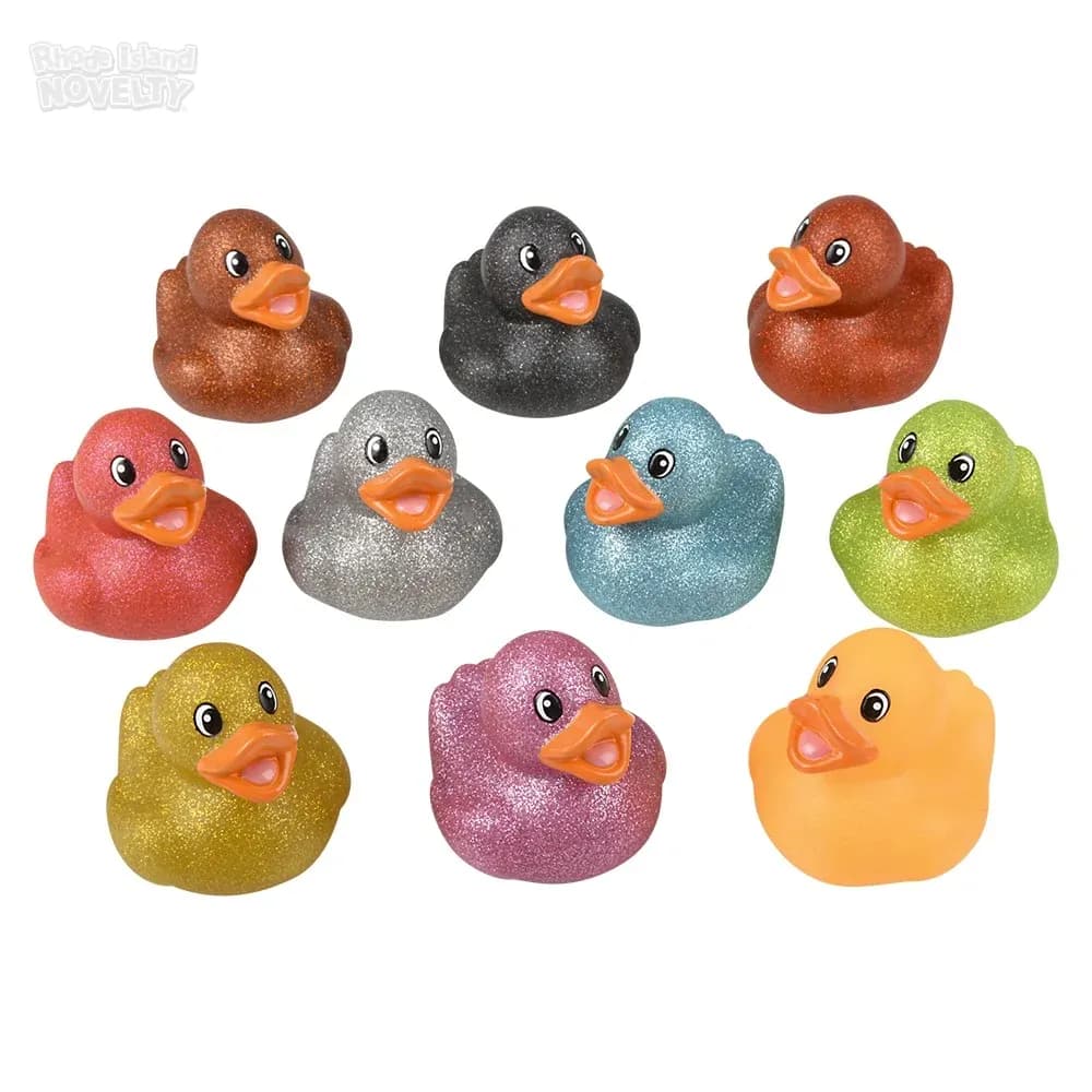 2" Glitter Rubber Duck Assortment - Party Favor Pack