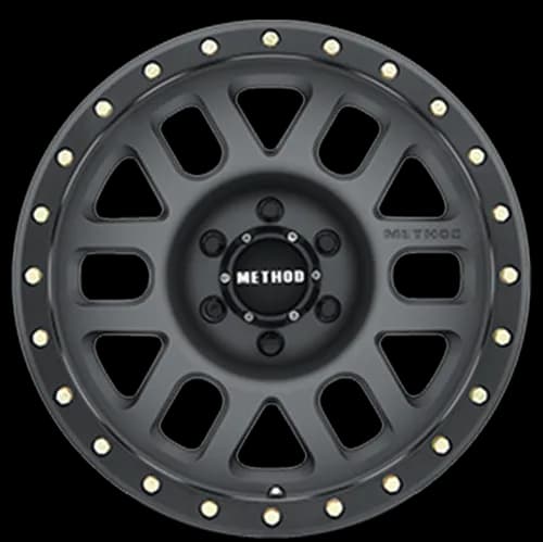 Aluminum Wheels 17x8.5 Grid MR309 Bolt Pattern 6 On 139.7 Offset 0 Lip Size 1.61 Titanium GY Black Street Loc Method