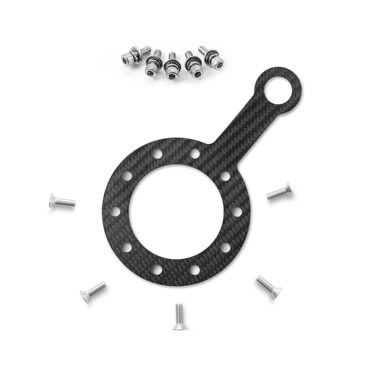 Steering Wheel Switch Plate; 1 Hole; For Use w/3mm Steering Wheel; Low Gloss; Carbon Fiber;