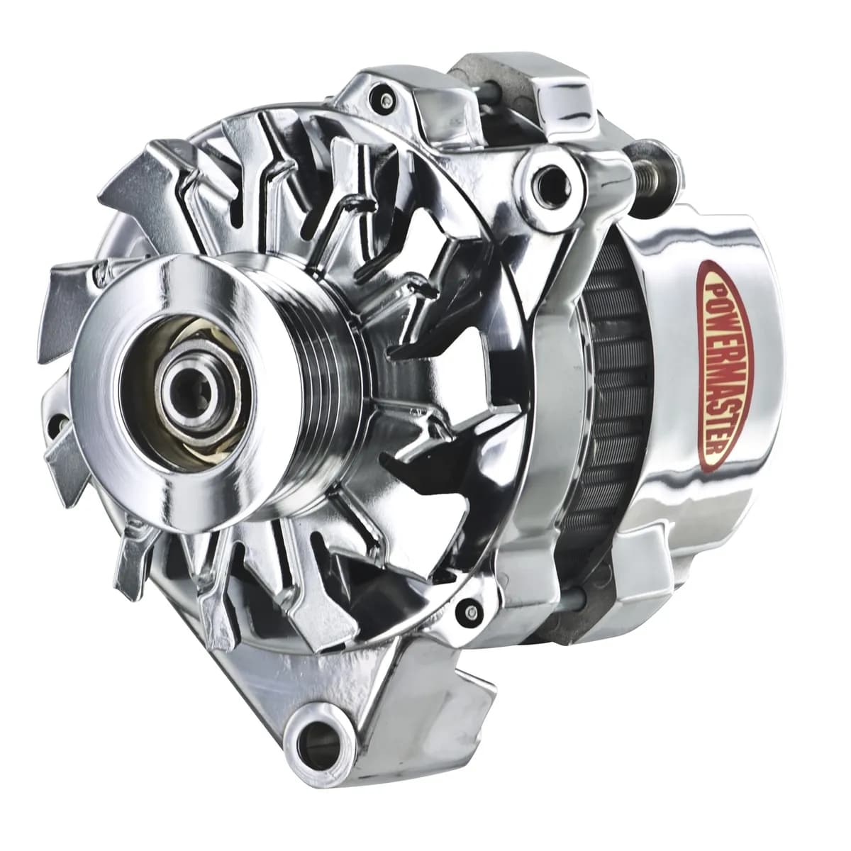 Alternator; CS121; Offset Right; 100 Amp; 60 Idle; 6 Groove Pulley; Polished;