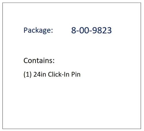 Exposed Rack 24 Inch Quick Clip Pin ea