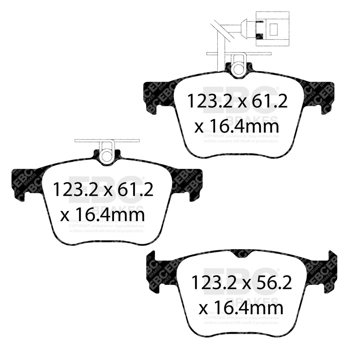 EBC Brake Pad Disc Rotor Kit; Set Of Yellowstuff Brake Pads/2-Piece Fully-Floating Brake Discs;