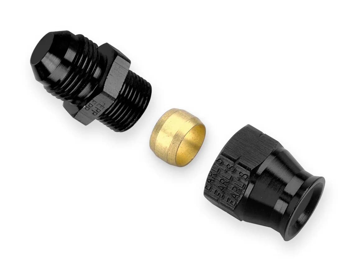 Black Ano Alum Tube Adapter 8 Male an to 3/8in