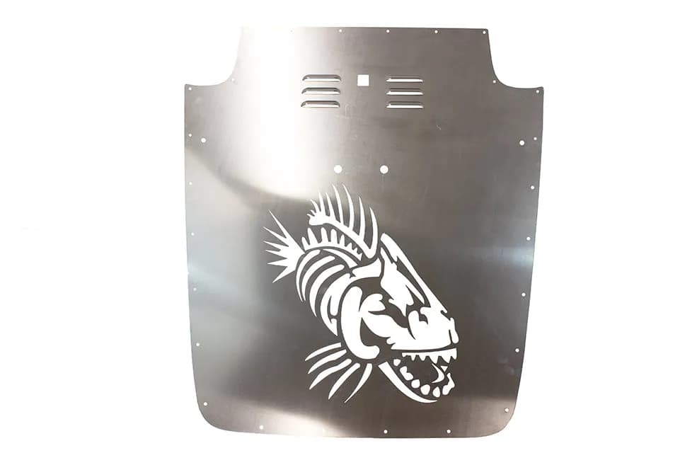 200306 Wrangler Fishbone TJ Hood Louver (0306) Raw Unpainted Raw Aluminum