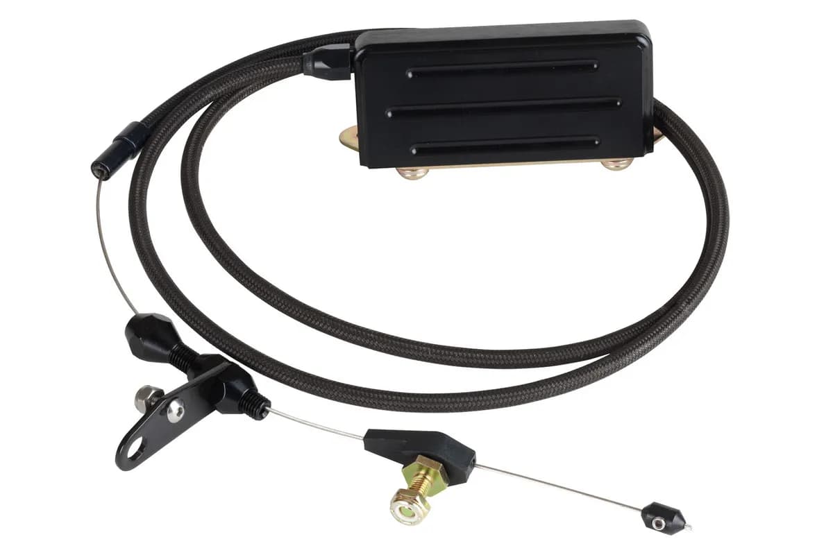 Hi-Tech Electric Kickdown Kit; U-Cut-To-Fit; Incl. Aluminum Fittings w/Ferrule/Instructions; Black Housing; Black Switch Box; Black Finish;