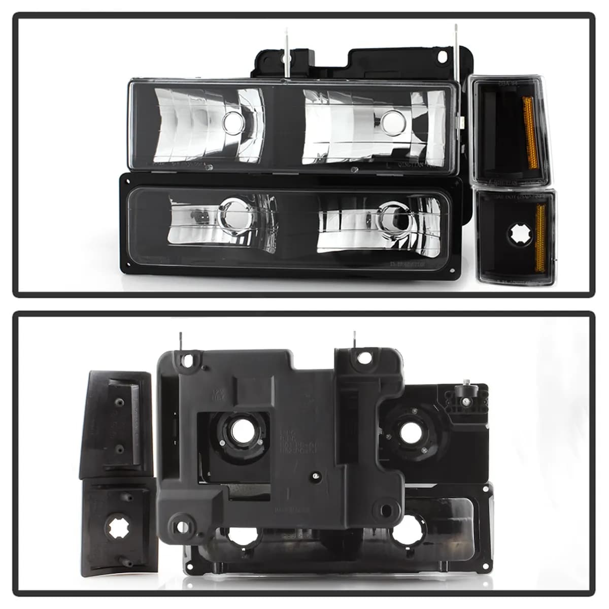 9498 gm C/K Series/Suburban/9499 Yukon(Excl W/Seal Beam)hl W/Corner & Parking Lights 8pcs Setsblk