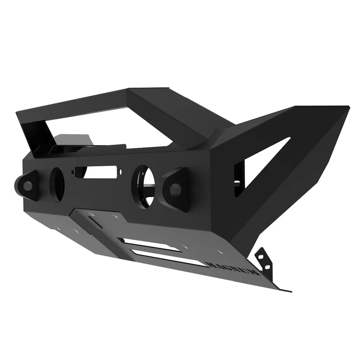 Magnum Front Stubby Winch Ready Bumpers Black Textured Alloy Steel