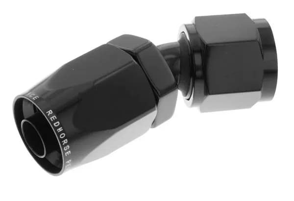 06 30 Degree Female Aluminum Hose End Black