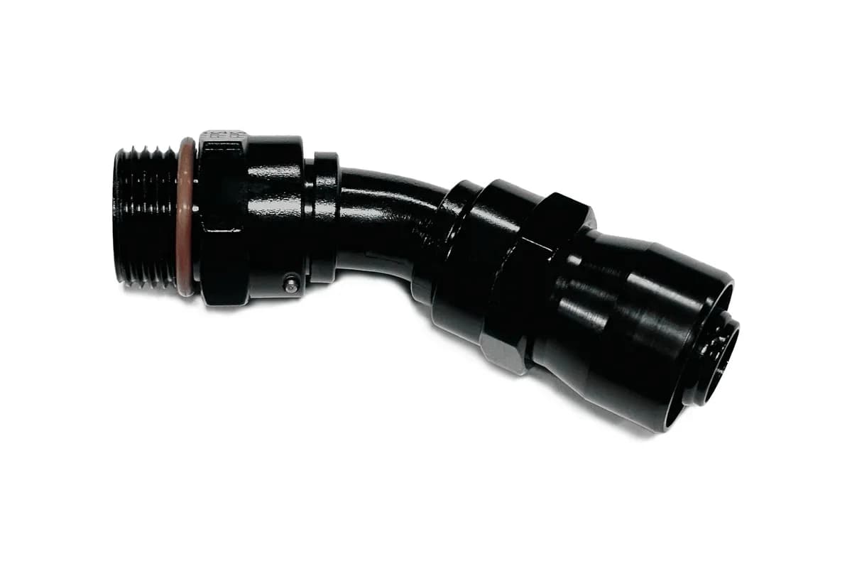 #12 Male Rad. Fitting x 45 Sport Crimp Hose End
