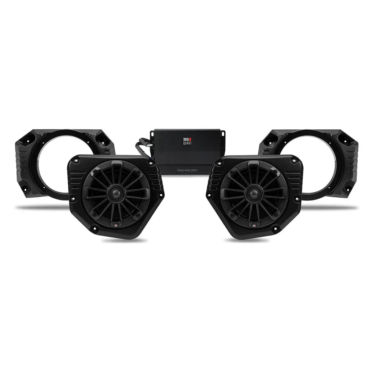 18c Polaris Ranger Tuned Audio Package: (2) Speaker 400 Watt Stage 2 Audio System For Ride Command