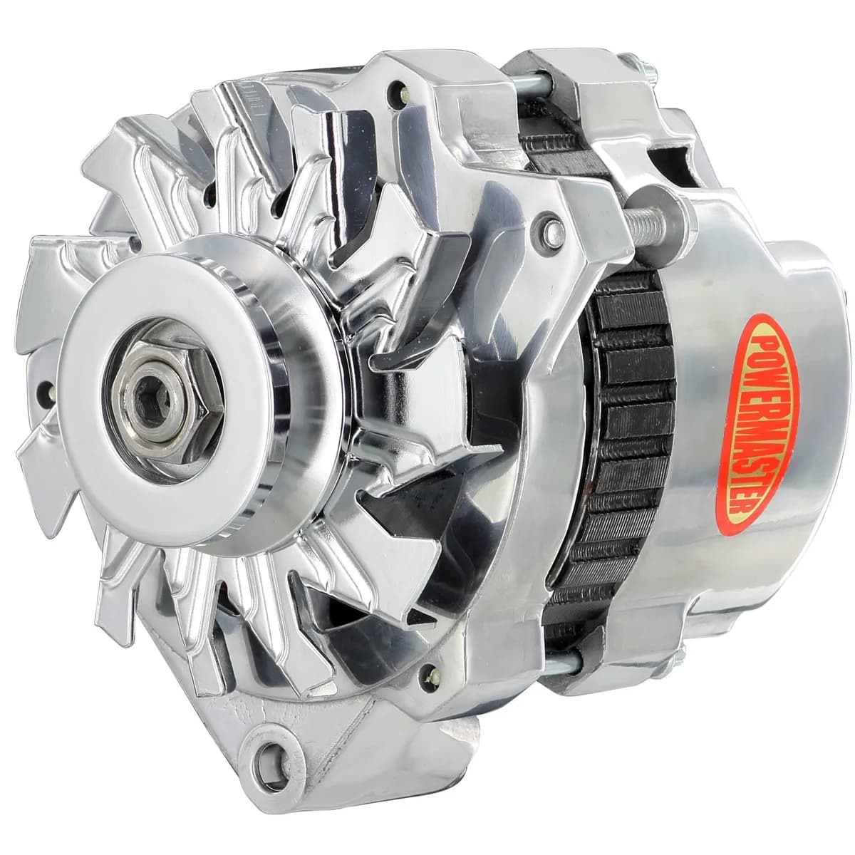Alternator; CS130; Offset Right; Side Battery Post; 140 Amp; 95 Idle; 1 Groove V Type Pulley; Polished;