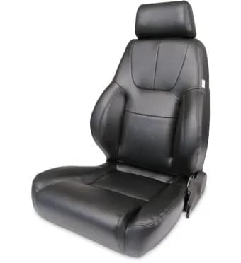 Elite Recliner W/Lumbar Black Vinyl Left