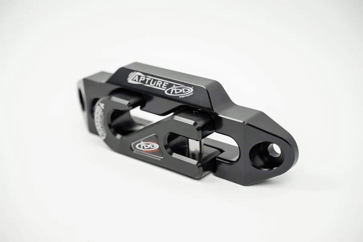 1 5/16 Winch Fairlead Plate With Recessed Round End Hook in Black