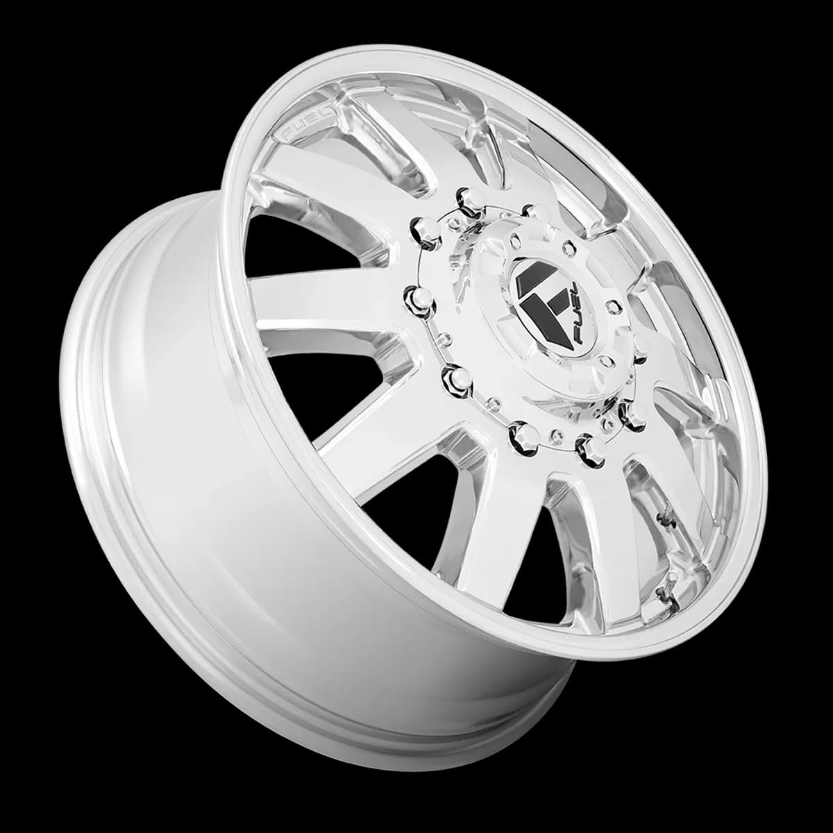Dually Wheels 20X8.25 Maverick Dually D536 10 On 225 Chrome 170.1 Bore 105 Offset 7 Spoke Front Dually Fuel Off Road Wheels