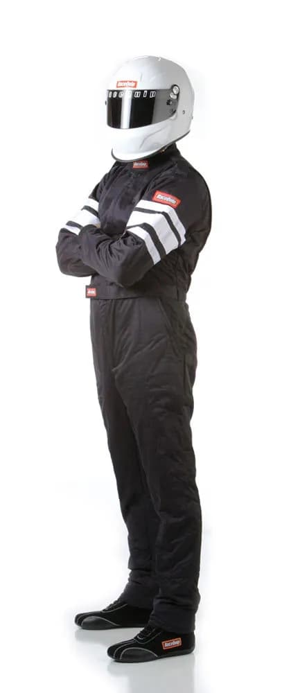 One Piece Multi Layer Racing Driver Fire Suit; Sfi 3.2a/ 5 ; Black Medium
