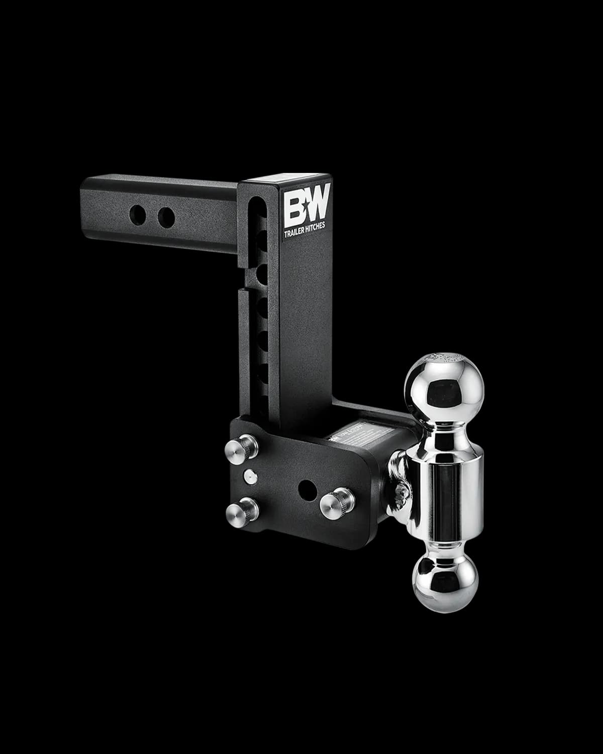 B&W Hitches Tow & Stow 2in Dual Ball Receiver Hitch, Black, 7in Drop-7.5in Rise