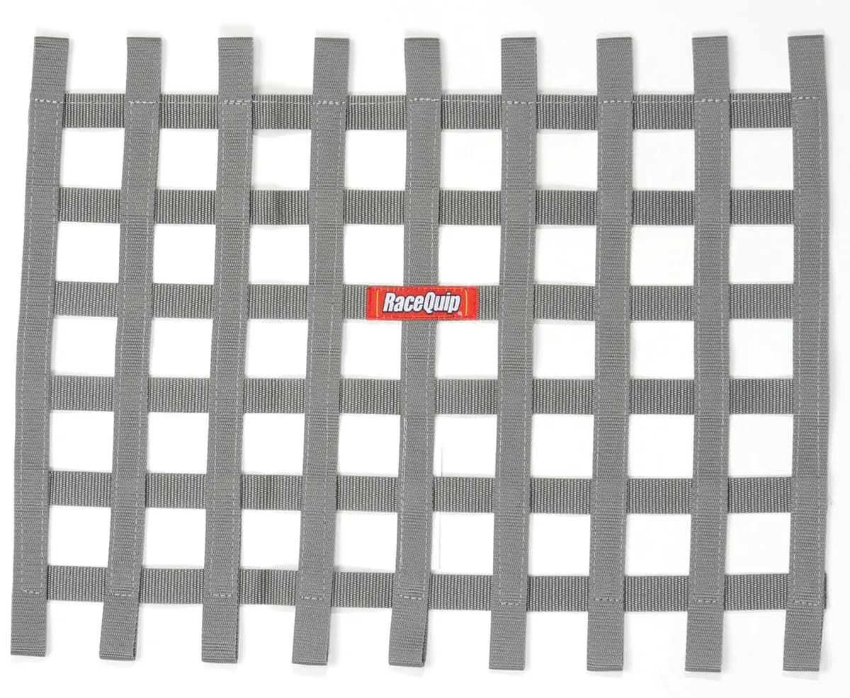 Ribbon Style Race Car Window Net; Platinum 18 h x 24 w