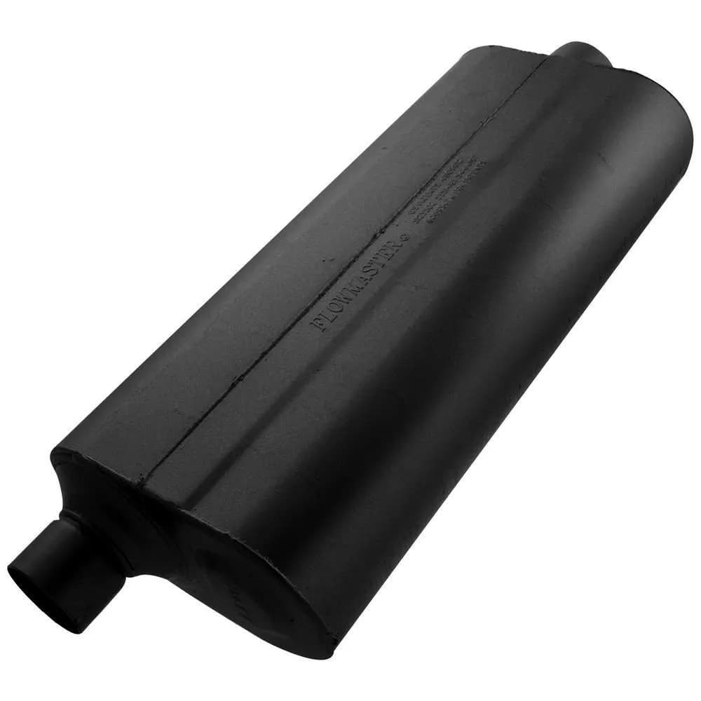 70 Series Big Block II Muffler 2.50in IN (O) / OUT (C): ea 16 Gauge Aluminized Steel