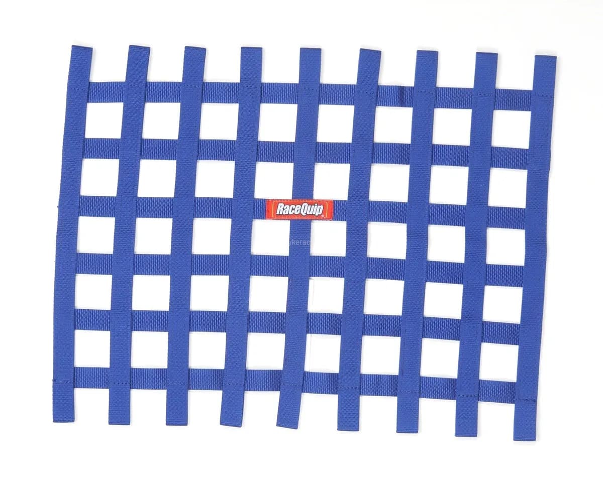 Ribbon Style Race Car Window Net; Blue 18 h x 24 w