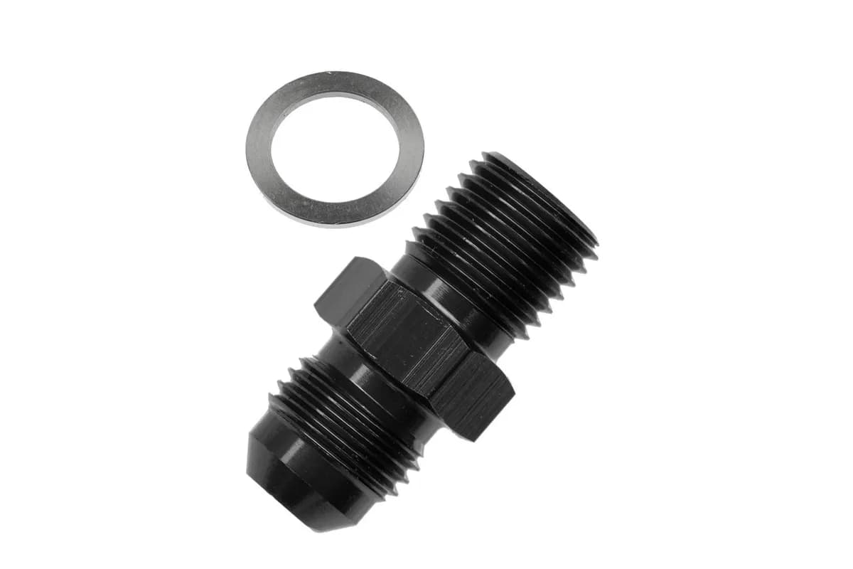 10 Male An/Jic Flare to M18x1.5 Inverted Adapter Black