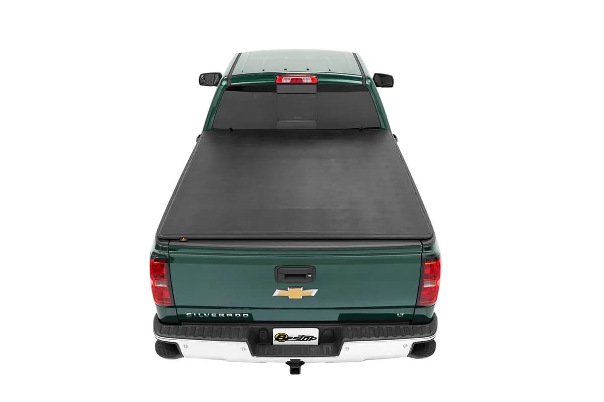 Soft Tri-Fold Tonneau Cover EZ-Fold For 2015-2024 Colorado/Canyon 6.0 Foot Black Tailgate Spoiler Not Included Bestop