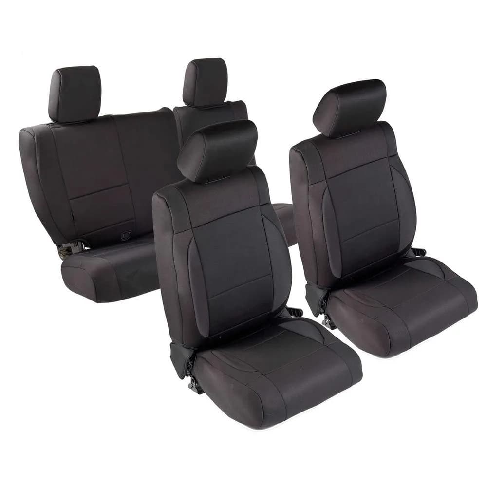 07 Wrangler JK 4 Door Neoprene Seat Cover Set Front/Rear Black