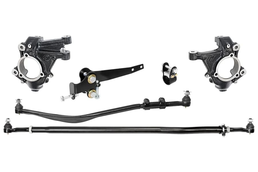Currectlync Jeep JL/JT High Steer Kit For Stabilizer Shock And Non-Rubicon Axle. Incl. Knuckles Drag Link Tie Rod Trac Bar Reloc/Shock Mount Axle Shock Tie Rod Clamp RockJock 4x4