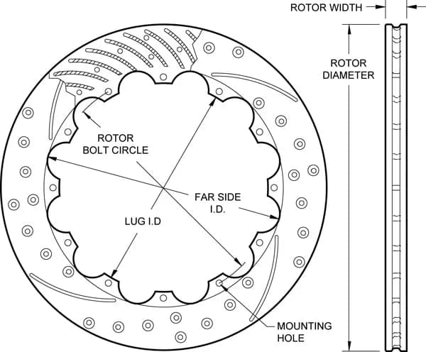 Wilwood Rotor1244-119bg655-000tnnxxxxr 160-12157-Bk