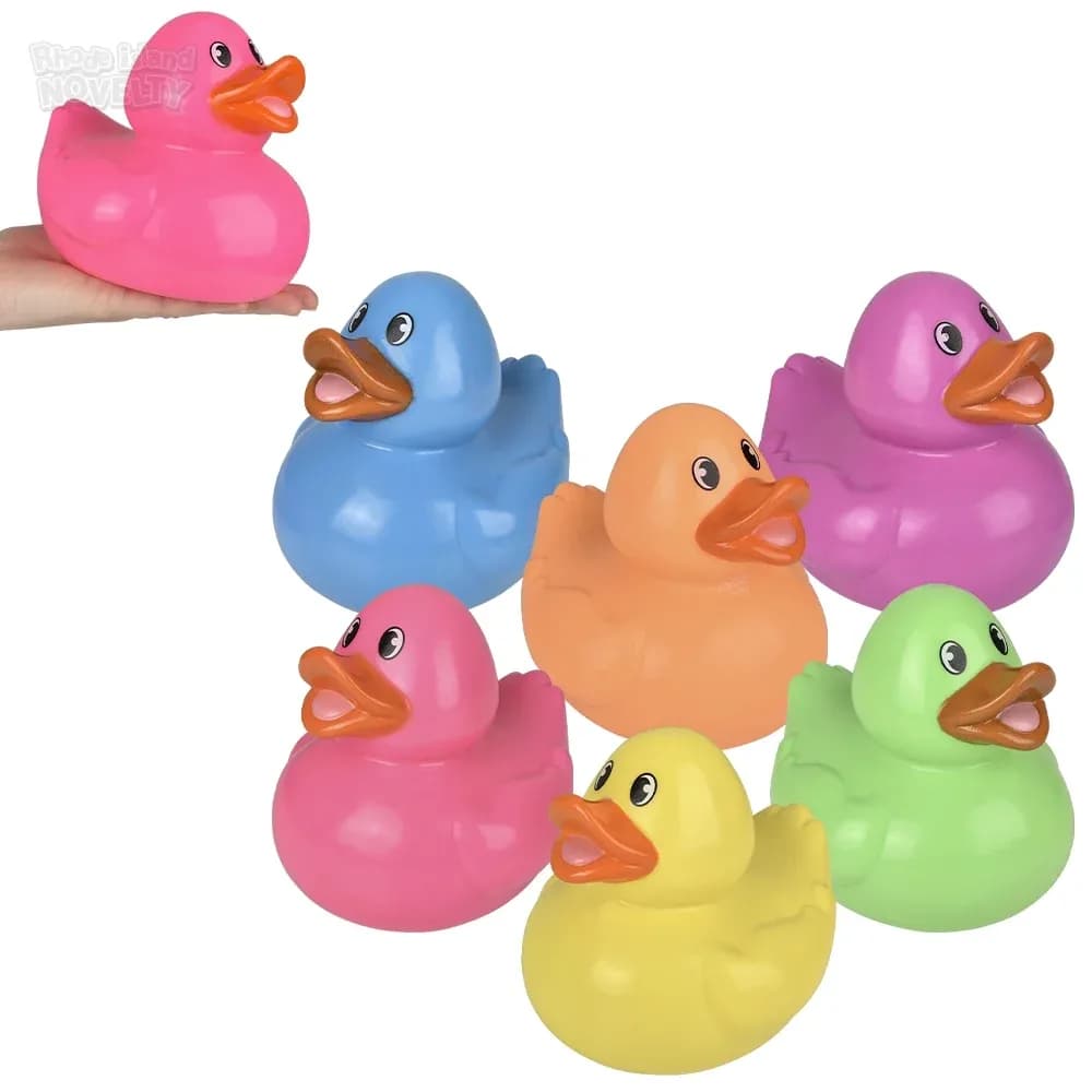 Big Neon Rubber Duckies 6\"