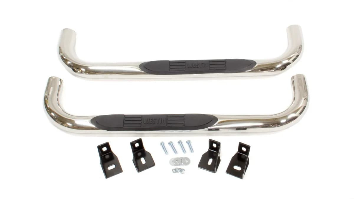 E-Series 3 Nerf Step Bars Stainless Steel SilveradoSierra 1500 Reg Cab 1999-2013 2500LD Reg Cab 1999-2004 2500HD3500 Reg Cab 2001-2014