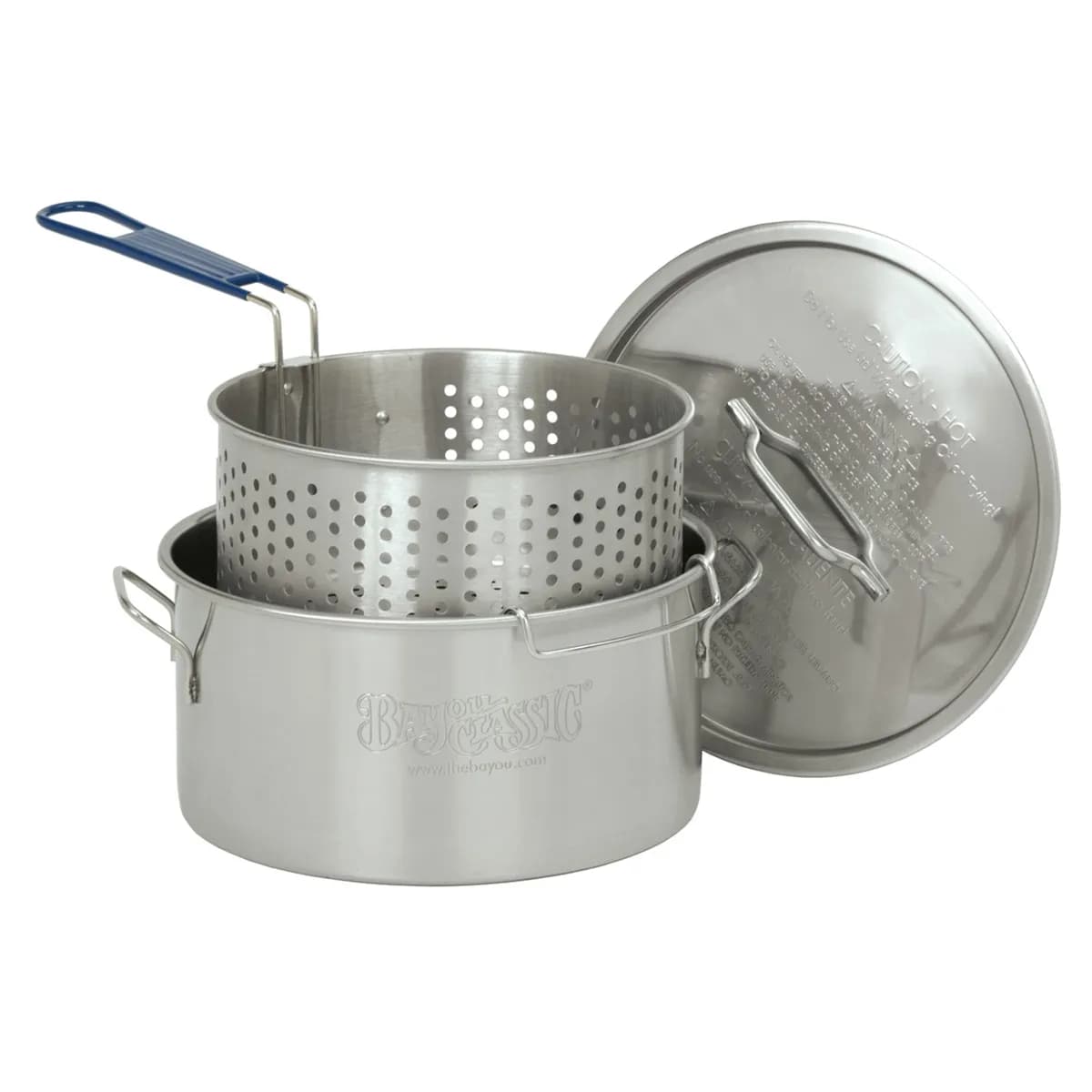 14qt Stainless Fry Pot With Lid Basket