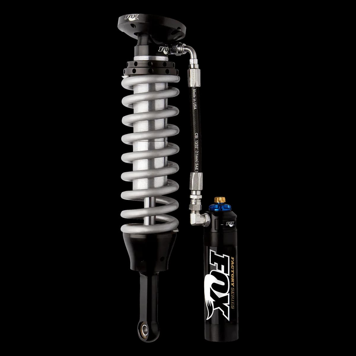 08-Up Toyota Land Cruiser 200 Series Front Coilover Factory Race 2.5 Remote Reservoir 5.7 Inch 0-2 Inch Lift Dual Speed Compression Adjuster Fox Offroad Shocks