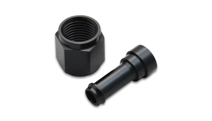 Straight AN to Hose Barb Adapter Fitting; -8AN; 0.5 in. Barb Size; 6061 Aluminum; Black Anodized; Female;