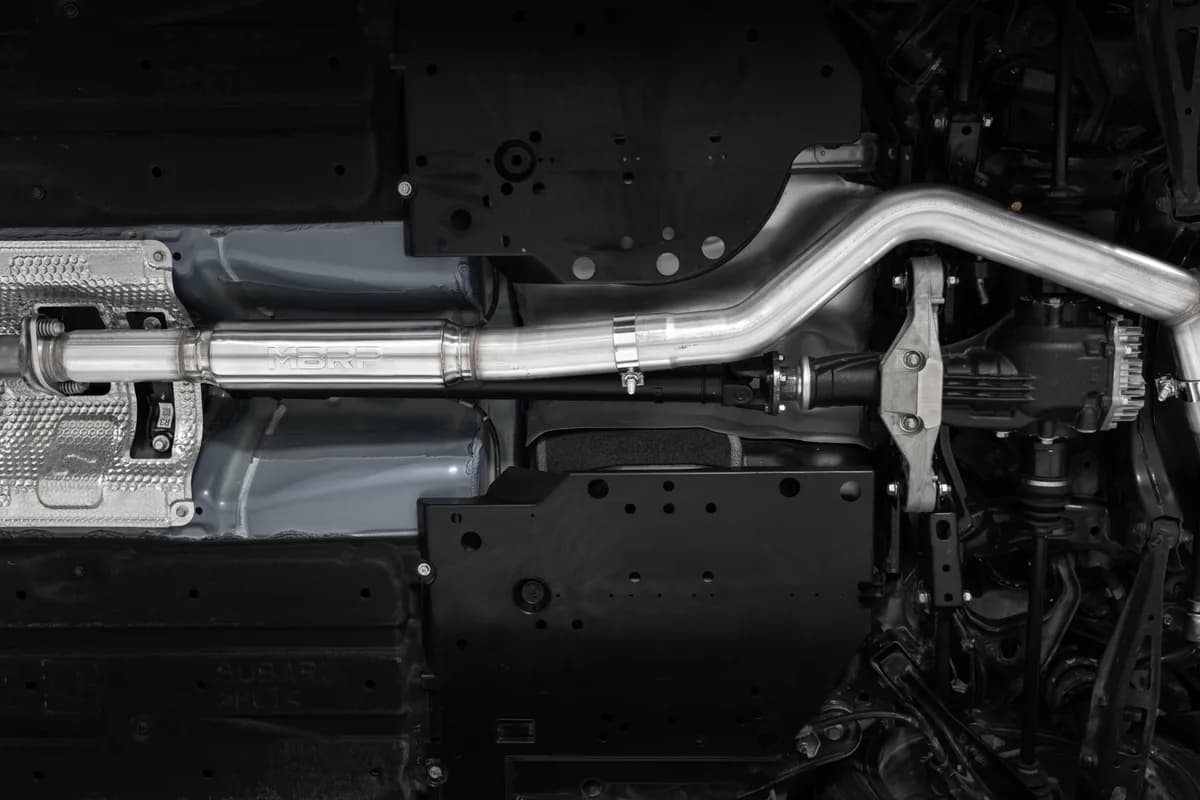 Armor Pro Cat Back Exhaust System; 3 in.; Race Profile; Dual Split Rear; 4 in. Dual Out Carbon Fiber Quad Tips; 304 Stainless Steel;