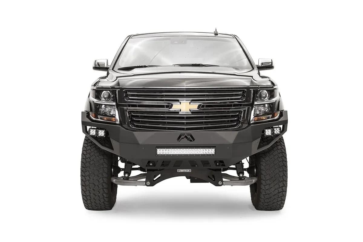 Vengeance Front Bumper; 2 Stage Black Powder Coated; w/No Guard; w/Sensors;