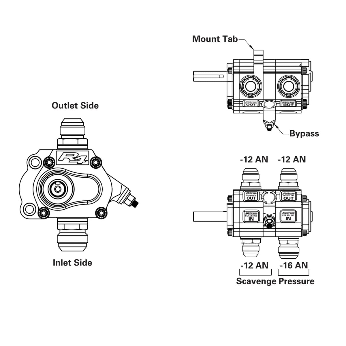 Oil Pump 2 Stage L/S w/ Rear Drive
