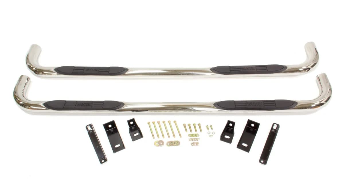 E-Series 3 Nerf Step Bars Stainless Steel SilveradoSierra 1500 Crew Cab 1999-2013 1500HD Crew Cab 2001-2006 253500HD Crew Cab 2001-2014